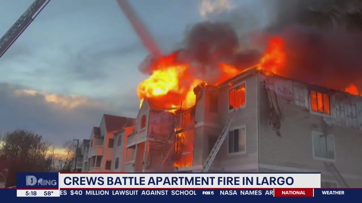 2-alarm fire tears through apartment complex in Largo